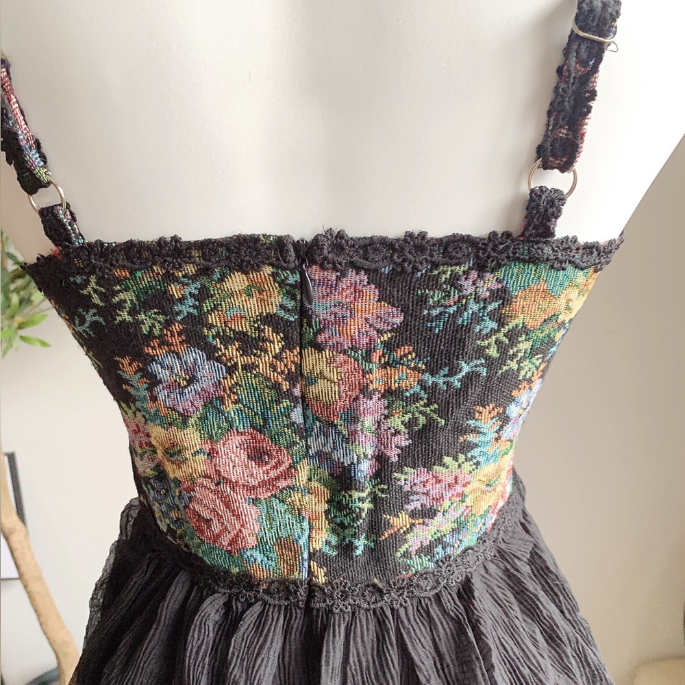 CIDER Gothic Corset Floral Lace Up Mini Dress S NWT - Picture 8 of 8